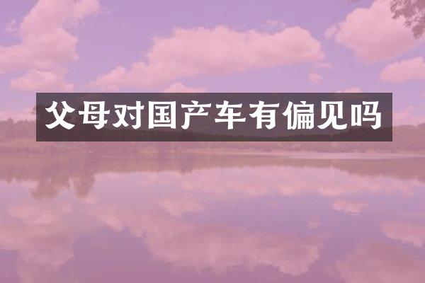 父母对国产车有偏见吗