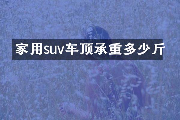 家用suv车顶承重多少斤