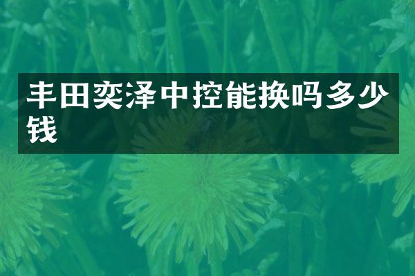丰田奕泽中控能换吗多少钱