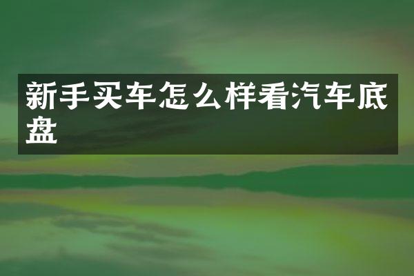 新手买车怎么样看汽车底盘