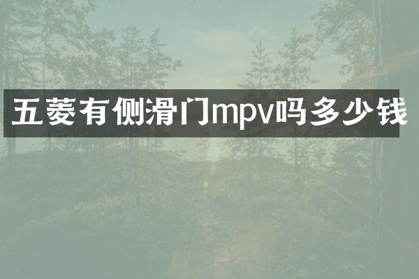 五菱有侧滑门mpv吗多少钱