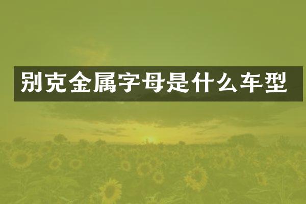 别克金属字母是什么车型