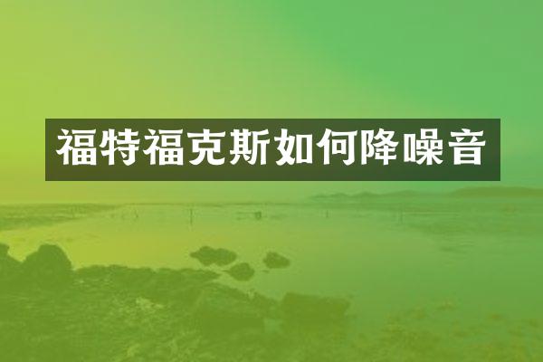 福特福克斯如何降噪音
