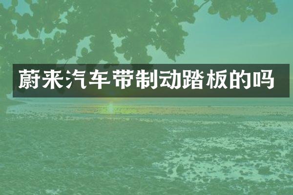蔚来汽车带制动踏板的吗