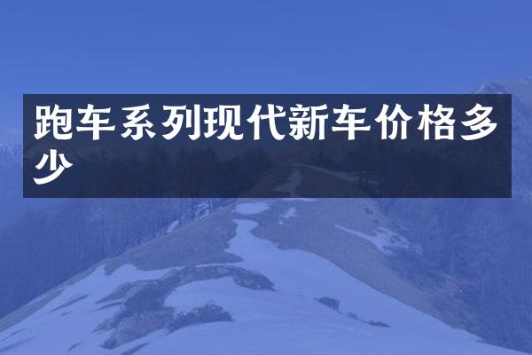 跑车系列现代新车价格多少