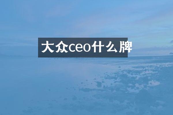 大众ceo什么牌