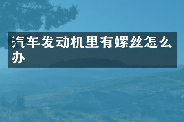 汽车发动机里有螺丝怎么办