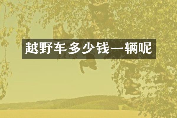 越野车多少钱一辆呢