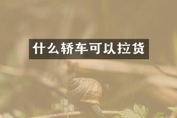 什么轿车可以拉货