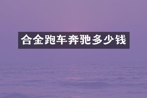 合金跑车奔驰多少钱