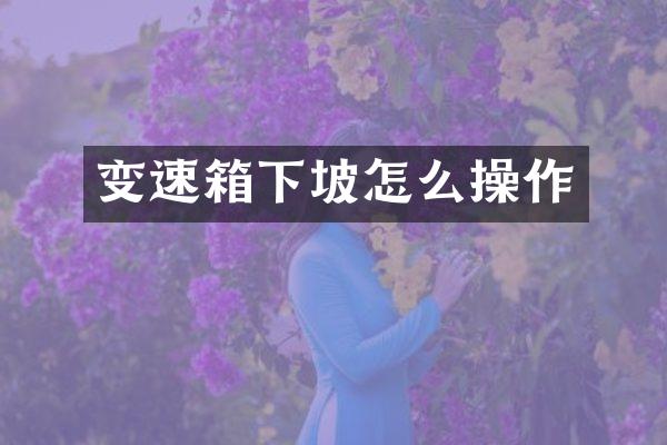 变速箱下坡怎么操作
