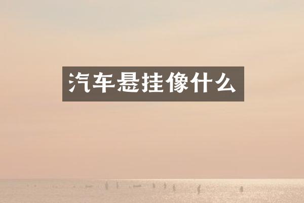 汽车悬挂像什么