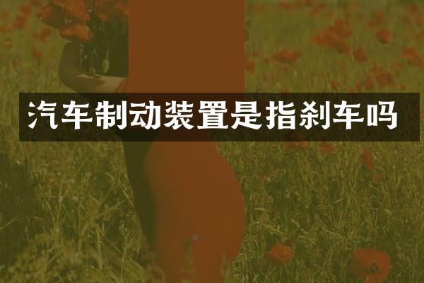 汽车制动装置是指刹车吗