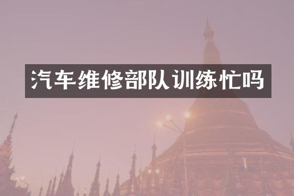 汽车维修部队训练忙吗