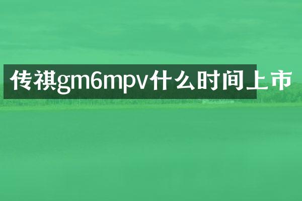 传祺gm6mpv什么时间上市