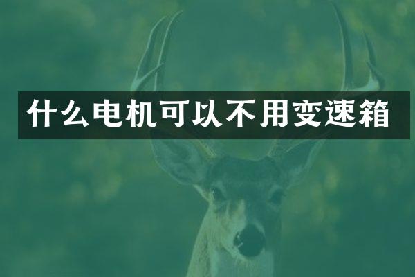 什么电机可以不用变速箱