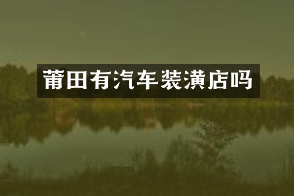 莆田有汽车装潢店吗