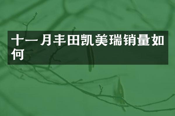十一月丰田凯美瑞销量如何