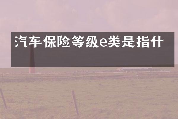 汽车保险等级e类是指什么