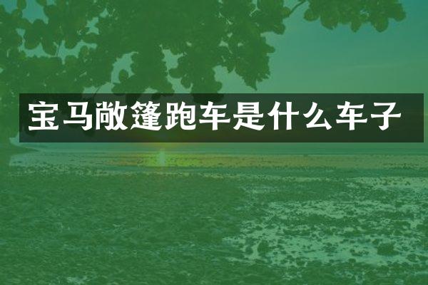 宝马敞篷跑车是什么车子