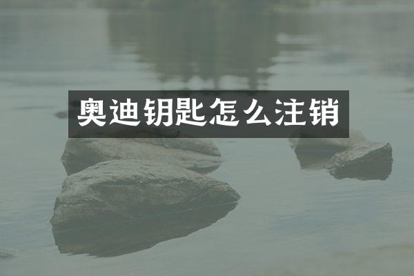 奥迪钥匙怎么注销