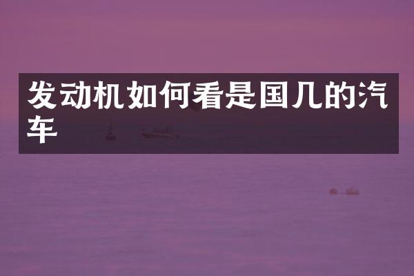 发动机如何看是国几的汽车