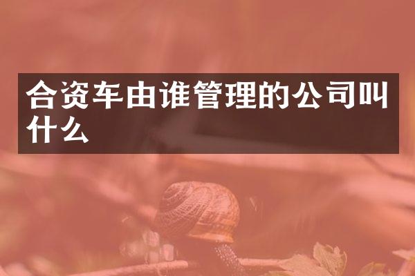 合资车由谁管理的公司叫什么