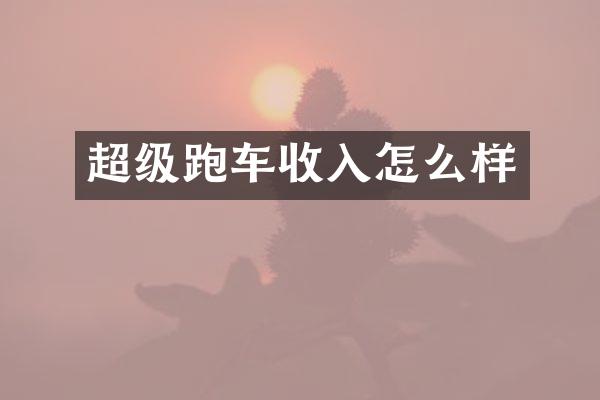 超级跑车收入怎么样
