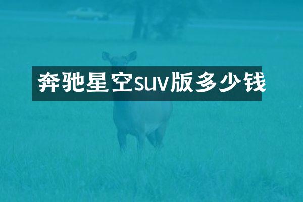 奔驰星空suv版多少钱