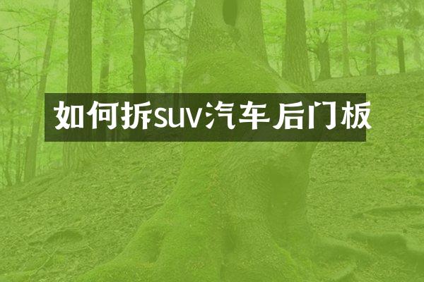 如何拆suv汽车后门板