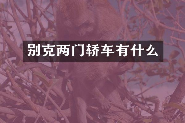 别克两门轿车有什么
