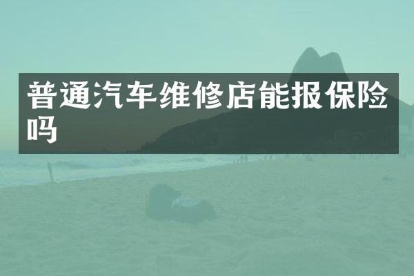 普通汽车维修店能报保险吗