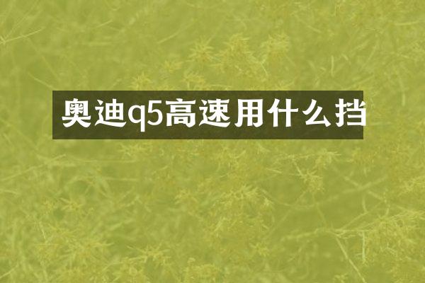 奥迪q5高速用什么挡