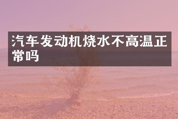 汽车发动机烧水不高温正常吗