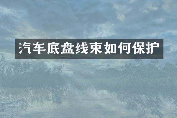 汽车底盘线束如何保护