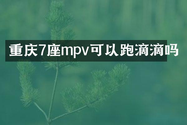 重庆7座mpv可以跑滴滴吗