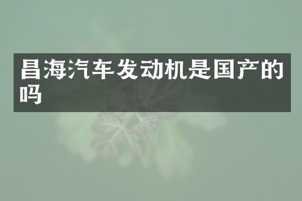 昌海汽车发动机是国产的吗