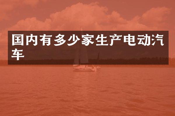 国内有多少家生产电动汽车