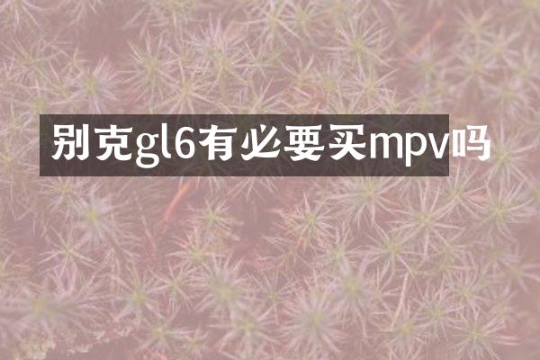 别克gl6有必要买mpv吗