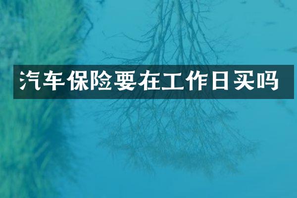 汽车保险要在工作日买吗
