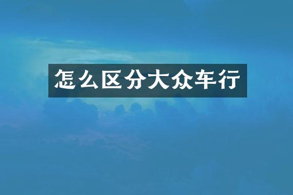 怎么区分大众车行
