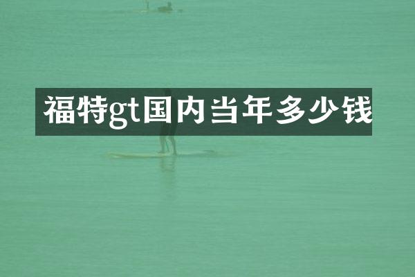 福特gt国内当年多少钱