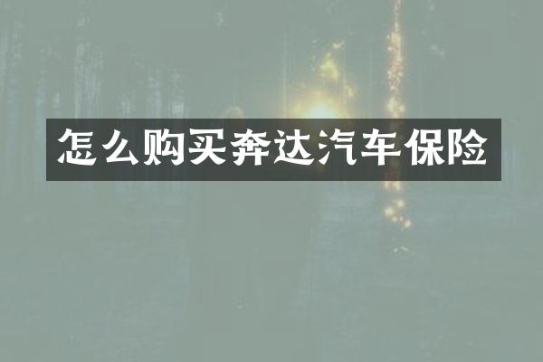怎么购买奔达汽车保险