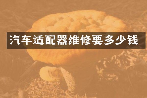 汽车适配器维修要多少钱