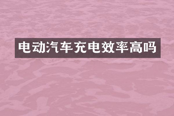 电动汽车充电效率高吗