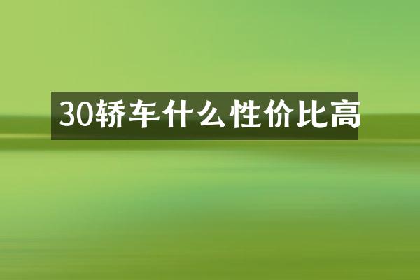30轿车什么性价比高