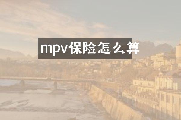 mpv保险怎么算