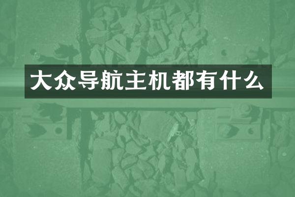 大众导航主机都有什么