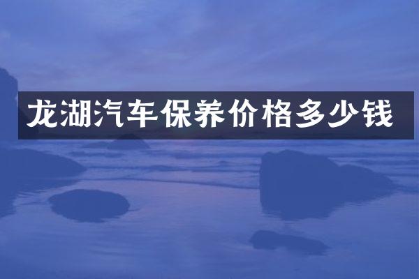 龙湖汽车保养价格多少钱