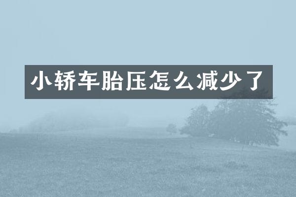 小轿车胎压怎么减少了